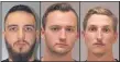  ?? COURTESY PHOTOS ?? Oakland County residents Paul Bellar, Kaleb Franks, and Daniel Harris have all been charged in a plot to kidnapMich­igan Gov. Gretchen Whitmer.