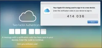  ??  ?? Apple’s 2FA system protects your account from someone who has obtained your password