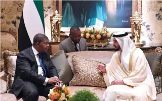  ?? DR ?? Presidente da República teve um encontro com o sheik Hamdan Bin Zayed al Nahyan