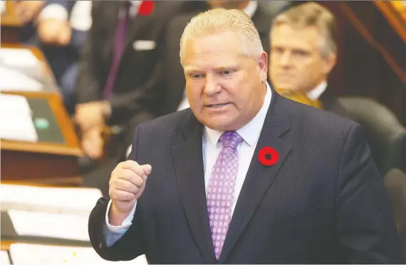  ?? CHRIS YOUNG/THE CANADIAN PRESS/FILES ?? Ontario Premier Doug Ford says his province will soon introduce a cabinet order with penalties for price gouging during the COVID-19 pandemic.
