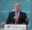  ?? BRYNN ANDERSON — ASSOCIATED PRESS ?? In a Feb. 4, 2019, photo, Miami Dolphins owner Stephen Ross speaks during a news conference in Davie, Fla.