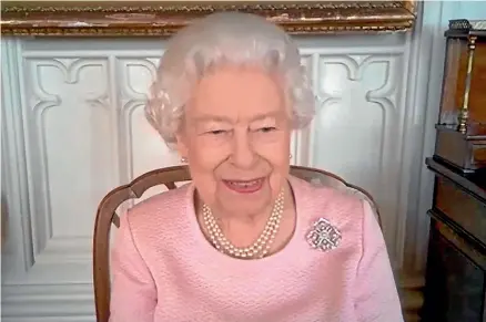  ??  ?? The Queen, who appeared early this morning (NZT) on a recorded Commonweal­th Day TV programme.