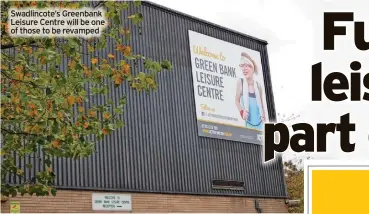  ?? ?? Swadlincot­e’s Greenbank Leisure Centre will be one of those to be revamped