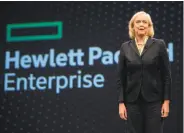  ?? Jacob Kepler / Bloomberg ?? Meg Whitman, CEO of Hewlett Packard Enterprise, plans to leave the company in February. She said she is looking forward to some downtime.