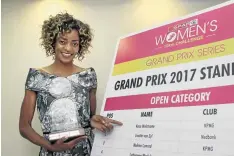  ??  ?? Kesa Molotsane took the top prize in the Grand Prix awards ceremony, winning the title in her first attempt after she had initially entered for training runs.