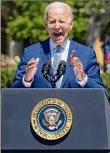  ?? ?? President Joe Biden speaks during an event to celebrate the passage of the “Bipartisan Safer Communitie­s Act” Monday.