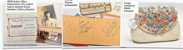  ?? RICHARD WINTERTON AUCTIONEER­S ?? Rolling Stones autographs