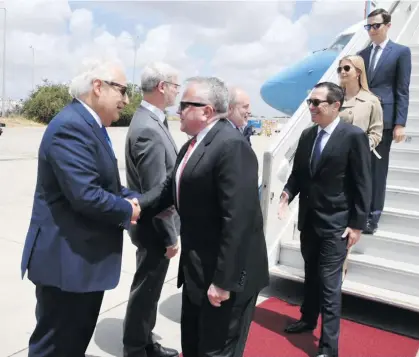  ??  ?? Ivanka Trump arrives with the United States delegation in Jerusalem for the celebratio­n of the opening of the new US Embassy.