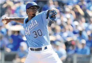  ?? ED ZURGA/GETTY IMAGES, FILE ?? Kansas City Royals pitcher Yordano Ventura, pictured, and former top prospect and Cleveland Indians infielder Andy Marte died in separate car crashes Jan. 22 on Dominican roadways.