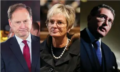  ?? ?? (From left) Samuel Alito, Gloria von Thurn und Taxis and Leonard Leo. Composite: AP, Getty Images