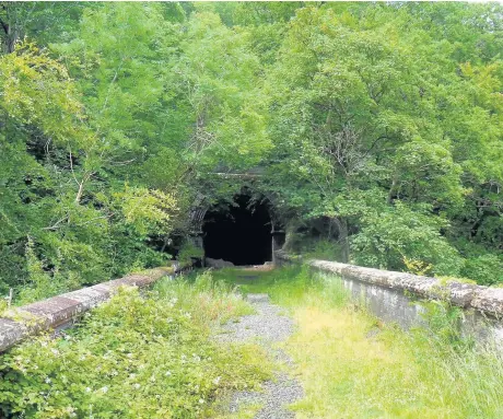  ??  ?? Tregarth tunnel which will be taken over by Gwynedd Council and adapted for walkers and cyclists as part of the Lon Las Ogwen path