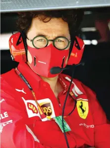  ?? GETTY IMAGES ?? Mattia Binotto, Team Principal della Ferrari