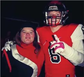  ?? SUBMITTED ?? Chardon All-Ohio linebacker draws inspiratio­n from his sister Ashley. They are shown together after a game last year.