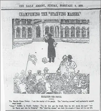  ?? ?? A cartoon depicting a protesting Rev CN Smith, 1930