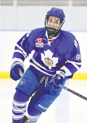  ?? IMAGE COURTESY OF DAN HICKLING/HICKLING IMAGES ?? London Knights defenceman Logan Mailloux, from Belle River, has renounced himself from considerat­ion in the 2021 NHL Draft after being fined in Sweden.