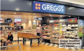  ??  ?? Greggs’ breakfast deals have proved very popular