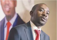  ??  ?? Nelson Chamisa - Associated Press: Jerome Delay