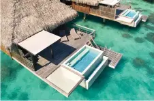  ??  ?? PICK YOUR PARADISE at the Conrad Bora Bora Nui: floating hammock or private plunge pool.