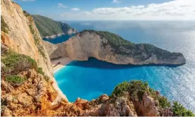  ?? Photograph: Joshua Windsor/Alamy ?? Navagio beach in Zakynthos. Greece will also be increasing the size of its marine protected areas by 80%.