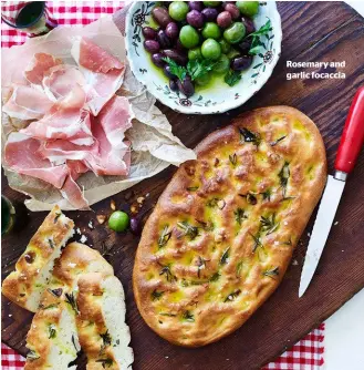  ??  ?? Rosemary and garlic focaccia