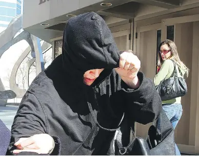  ?? . BRIAN DONOGH/WINNIPEG SUN/POSTMEDIA NETWORK ?? Andrea Giesbrecht, seen in this April 2016 photo outside court in Winnipeg, concealed six pregnancie­s, and after giving birth, put them in a rented storage locker. She was arrested in 2014 after remains of the infants were discovered.