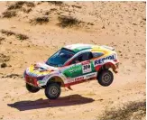  ??  ?? Above left: The early Dakars were tackled with near-stock Pajeros before the prototypes emerged. Top: Hiroshi Masuoka, Stephane Peterhanse­l, Luc Alphand and Nani Roma headlined the 2008 Dakar team. Above: For 2009 the Pajero/Montero was rebranded Lancer with an SUV-coupe body and that was the end of their Dakar-winning streak