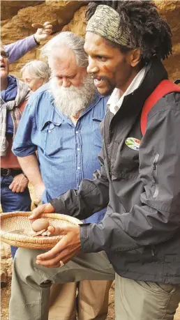  ?? Photo: Supplied ?? Learning stone tools skills at Pinnacle Point during Wessa’s recent Human Origns Experience tour.