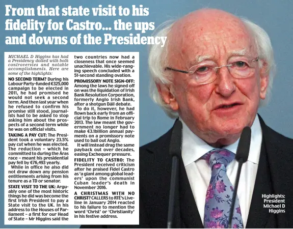  ??  ?? Highlights: President Michael D Higgins