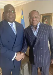  ??  ?? President Félix Tshisekedi and African Renaissanc­e Editor in Chief Paul Trustfull