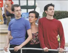  ?? Mathew Sumner / Special to The Chronicle 2011 ?? Shane Bauer (left), Sarah Shourd and Josh Fattal, at Occupy Oakland in 2011, were sent to prison in Iran in 2009.