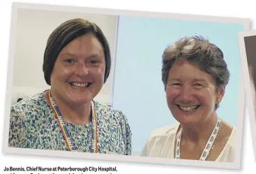  ??  ?? Jo Bennis, Chief Nurse at Peterborou­gh City Hospital, and Annette Parker at Annette’s leaving presentati­on.