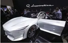  ?? BILL PUGLIANO/GETTY IMAGES ?? The new Infiniti Q Inspiratio­n Concept vehicle, powered by Infiniti’s new VC-Turbo technology, made its debut at the Detroit Auto Show on Monday.