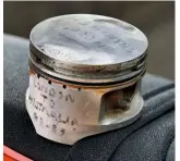  ??  ?? Memento: XT500’S piston lost a chunk between Egypt and Australia, but kept on chu„ng October, 2019 West London