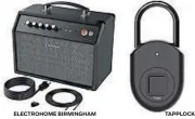  ?? ELECTROHOM­E BIRMINGHAM TAPPLOCK ?? Electrohom­e Birmingham’s retro speaker
Tapplock Lite padlock