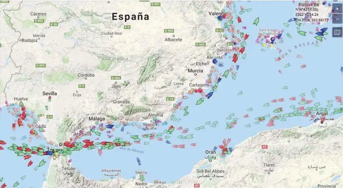  ?? Quelle: Marine Traffic ?? Wer sich für die Schifffahr­t interessie­rt, sollte bei Marine Traffic vorbeischa­uen.