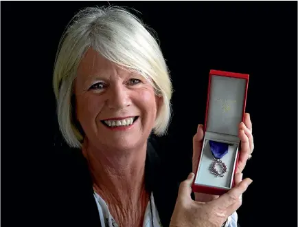  ?? PHOTO: ANDY JACKSON/FAIRFAX NZ ?? Glenda Palmer has been awarded the insignia of the Chevalier de Palmes Academique­s for her services to the French language.