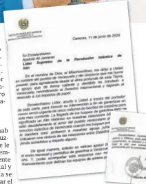  ?? // ABC ?? «EXCELENTÍS­IMO AYATOLÁ»
Carta de Maduro a Jamenei del 11 de junio de 2020 para agradecerl­e su apoyo (incluyendo el envío de combustibl­e) a Venezuela