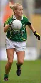  ??  ?? Bernie Breen sizing up her options during Kerry’s All-Ireland Senior final defeat to Cork in 2012.