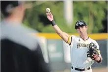  ?? DAVID BEBEE WATERLOO REGION RECORD ?? Tanner Nivins led Kitchener Thursday with three homers to beat the IBL champion Barrie Baycats, 20-7. Friday the Panthers were in Branford.