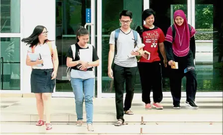  ??  ?? Aiming high: Students of University Malaya in Kuala Lumpur will be hoping to see better and improved times with the expected revamp of the country’s tertiary level education.