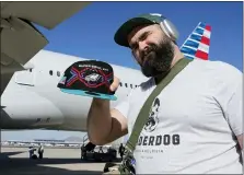  ?? DAVID J. PHILLIP — THE ASSOCIATED PRESS ?? Philadelph­ia Eagles center Jason Kelce arrives ahead of Sunday’s Super Bowl in Phoenix. The Eagles will face the Kansas City Chiefs.
