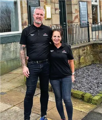  ?? ?? New licensee, Vanessa Wolfenden and her husband, Jamie Wolfenden who is a key part of the team outside the revamped Whitakers Arms