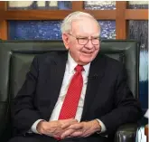  ?? Associated Press ?? right Berkshire Hathaway Chairman and CEO Warren Buffett is interviewe­d May 2, 2016, in Omaha, Neb.