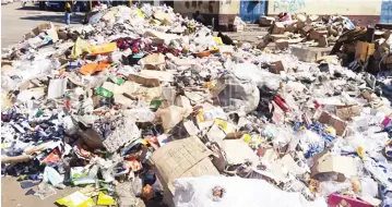  ?? ?? About 70 percent of municipal solid waste ends up in landfills or unregulate­d dumpsites