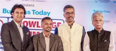  ??  ?? (L- R): Rishi Raj Gupta, HR Leader- Facebook India; Rama Iyer, Senior Vice President, Head - Corporate Innovation & Strategic Partnershi­p, T- Hub; Suryanaray­ana Kodukulla, Director, People Ops, Google India; Pradeep Dhobale, Co-founder and Director,...