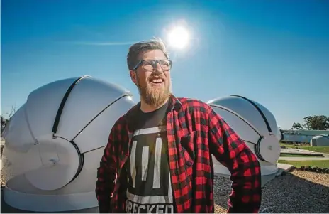  ?? Photo: USQ Photograph­y ?? REACHING FOR THE STARS: USQ PhD candidate Jake Clarke is excited to show primary school students in the region the marvels of the solar system.