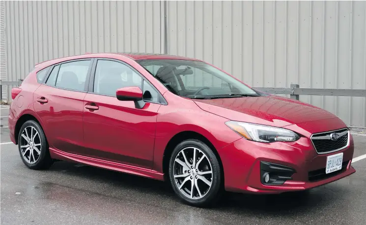  ?? — PHOTOS: JIL MCINTOSH/DRIVING ?? The 2019 Subaru Impreza Sport Hatchback sports a handsome and mature design that will age well.
