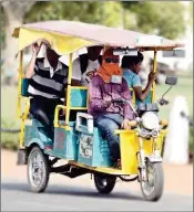  ??  ?? E-rickshaws comprise 83 per cent of the India electric vehicle market