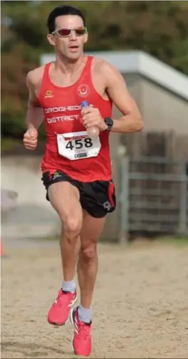  ??  ?? Colin Leonard showing good form on his way to a fifth place finish at the Ratoath Half Marathon.