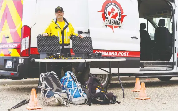  ?? DRE KWONG ?? Mark Demong is a search manager with Calgary Search and Rescue Associatio­n. Both local and provincial search-and-rescue organizati­ons have seen a spike in operations during the COVID-19 pandemic, in part due to record crowds flocking to outdoor activities.